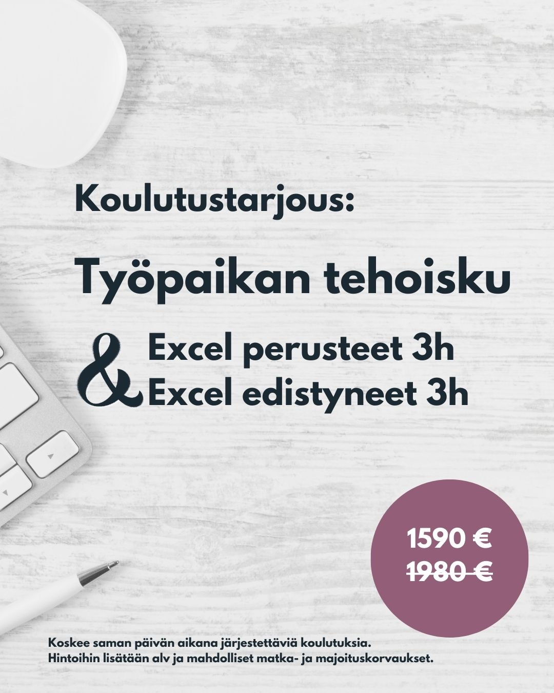 Excel koulutustarjous